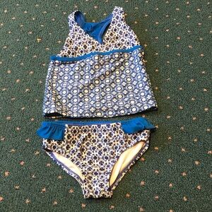 Tommy Bahama Kids Blue and White Floral Bikini